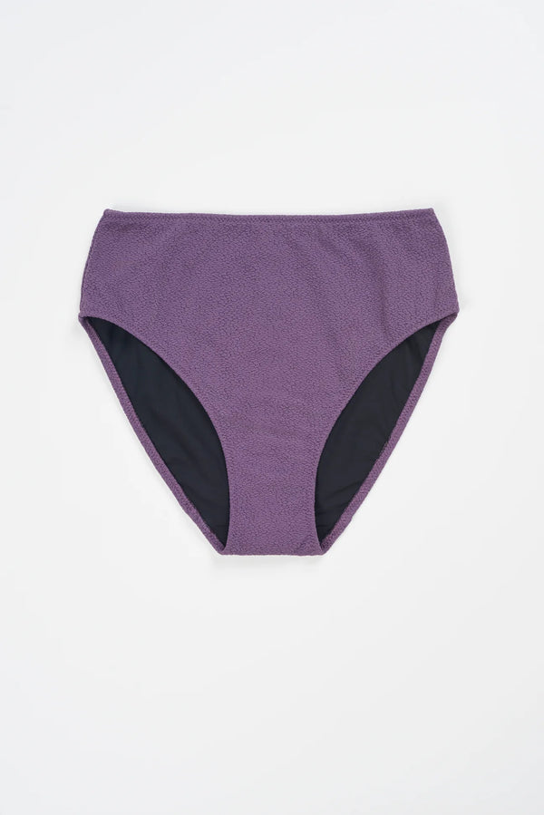 Boucle High Waist Bikini Bottom Purple