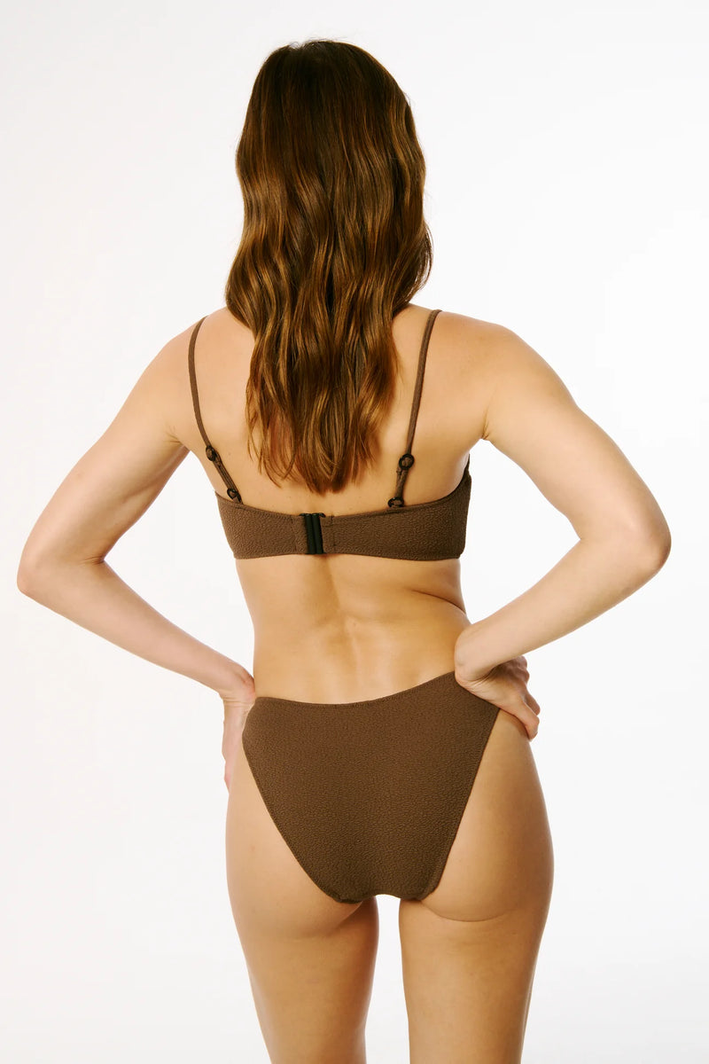 Boucle Hidden Underwire Bikini Top Chocolate