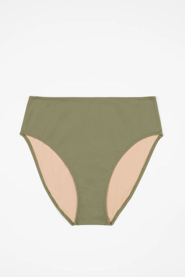 Essential High Waist Bikini Bottom Olive