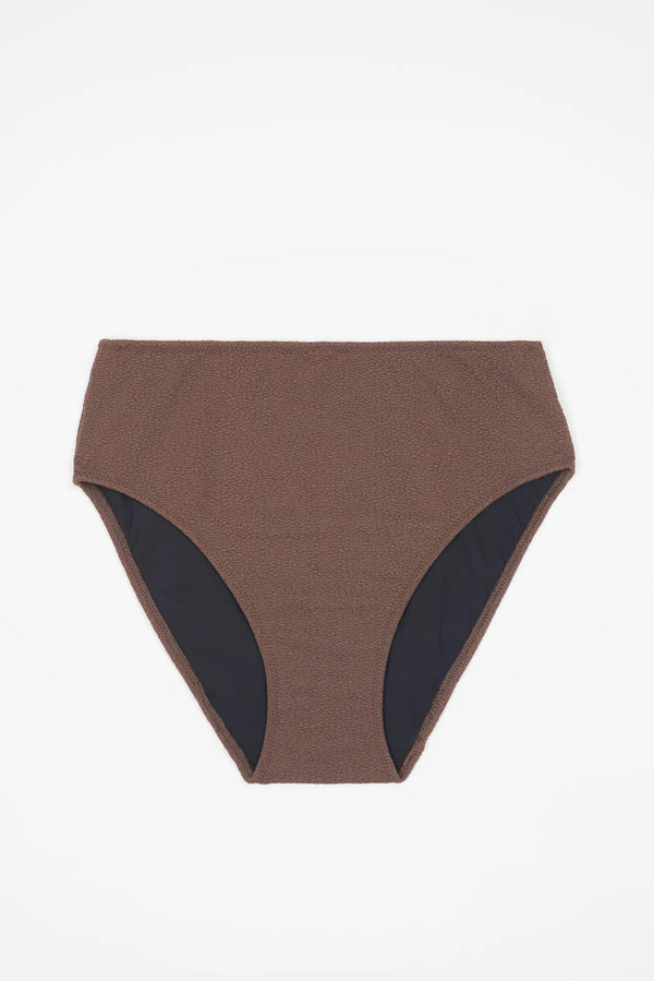 Boucle High Waist Bikini Bottom Chocolate