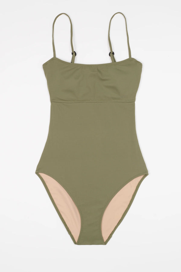 Essential U/W Cut Out One Piece Suit Olive
