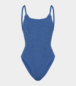 Camille Swim Metallic Denim