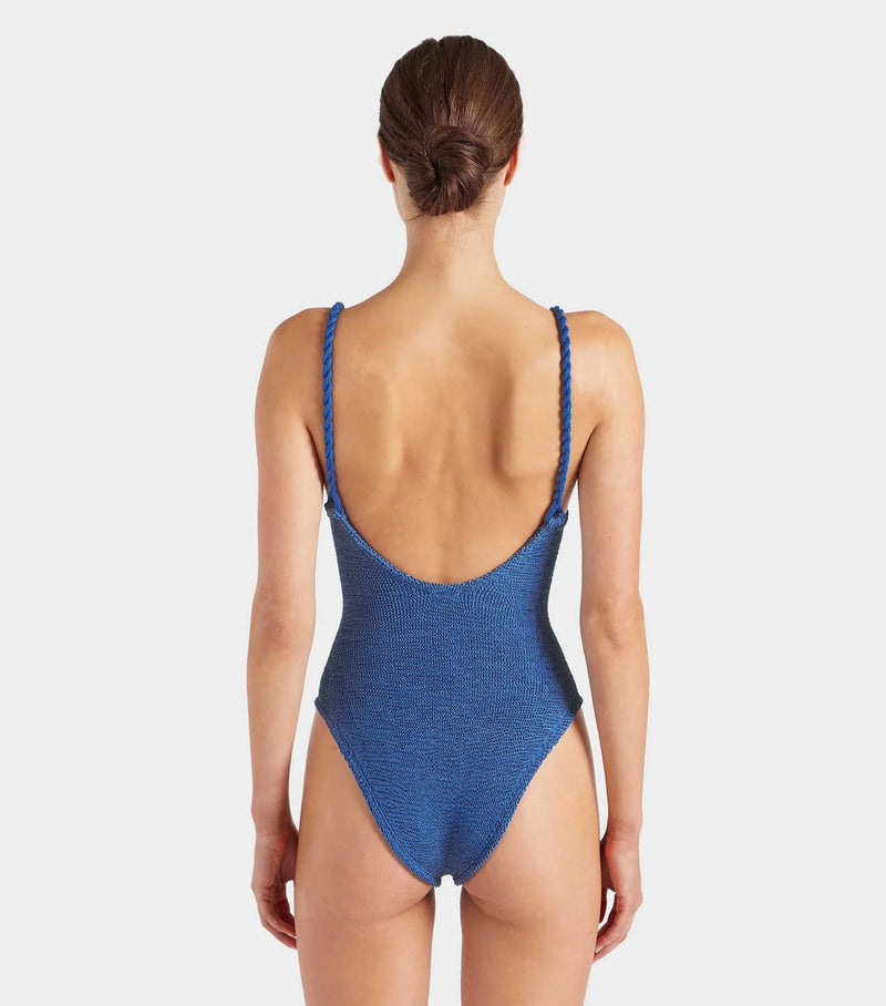 Camille Swim Metallic Denim