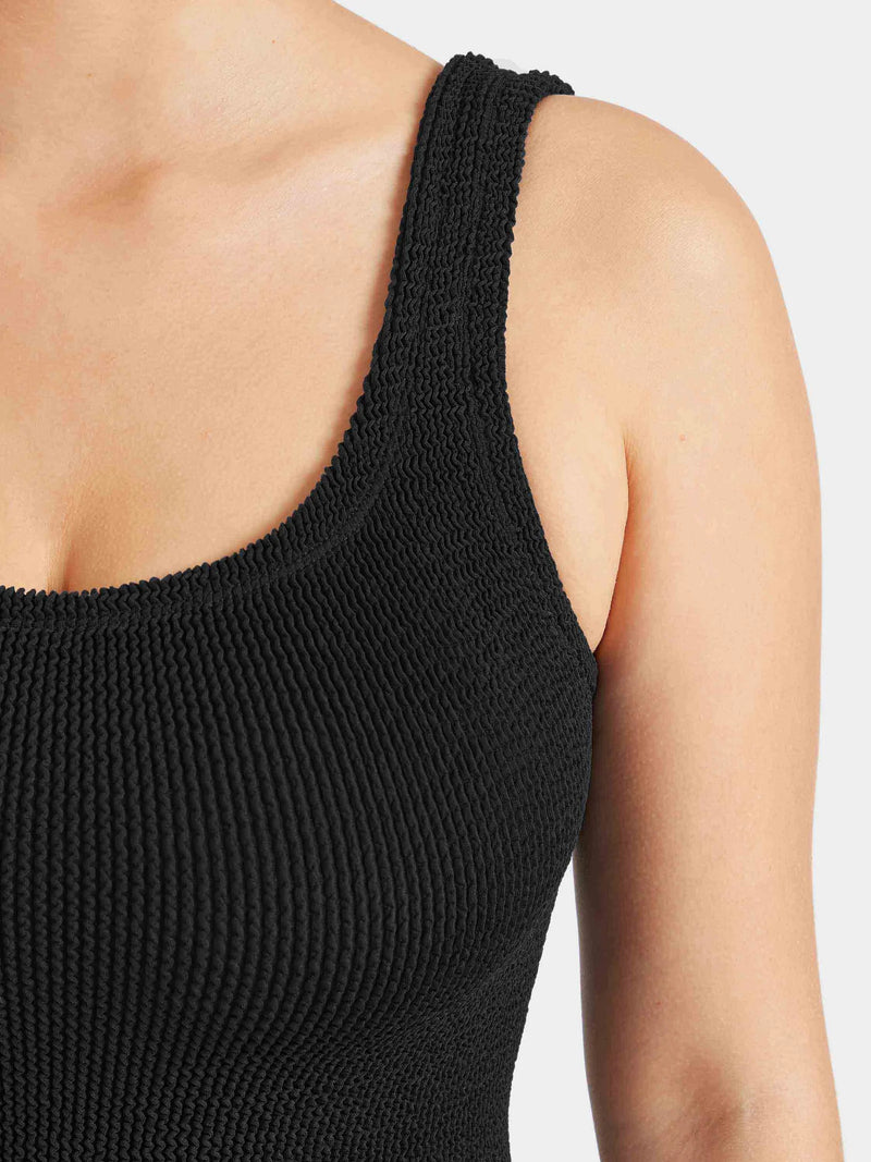 Coverage Square Neck Swim Black